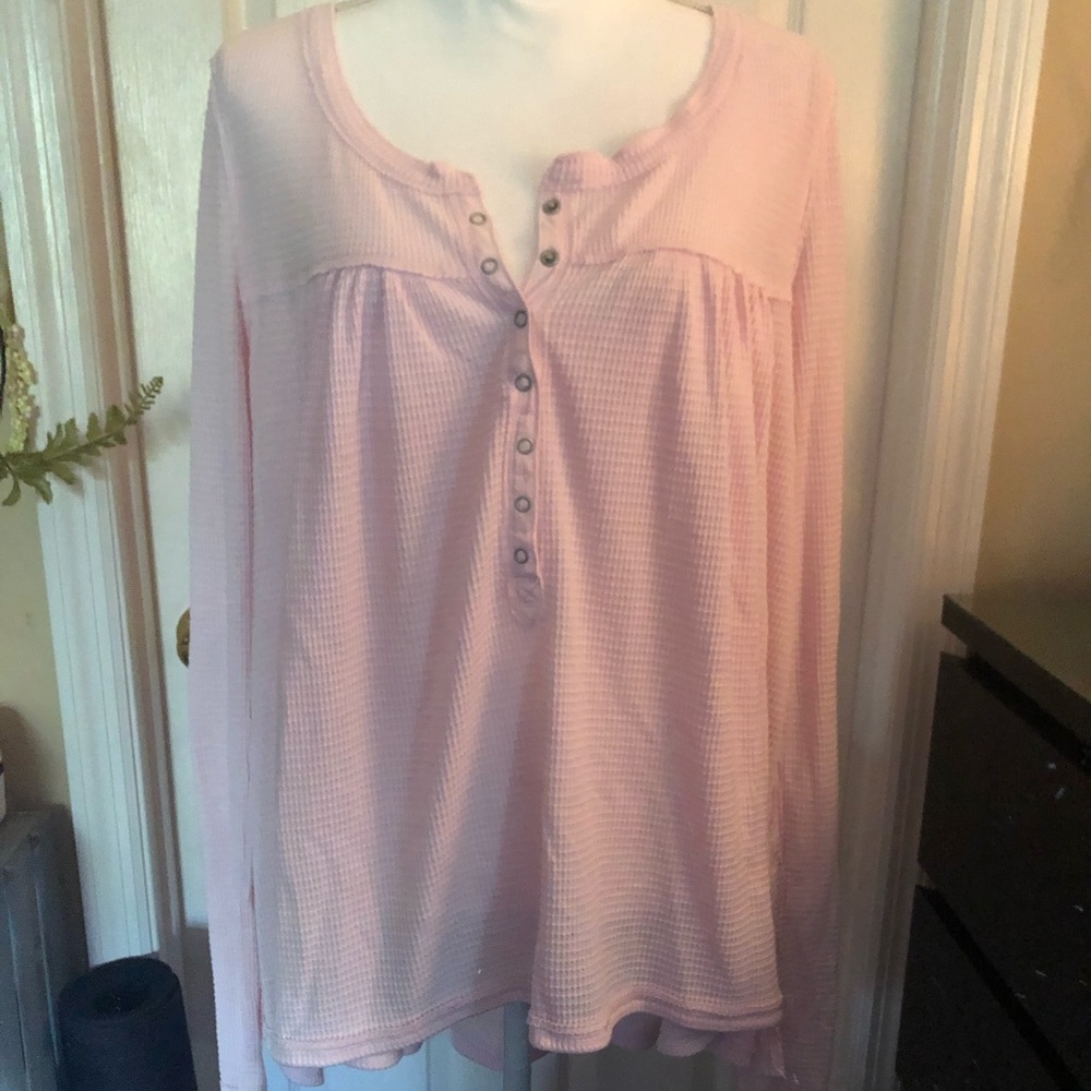 NWOT We The Free waffle knit babydoll shirt